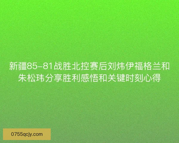 新疆85-81战胜北控赛后刘炜伊福格兰和朱松玮分享胜利感悟和关键时刻心得 新疆85-81战胜北控赛后刘炜伊福格兰和朱松玮分享胜利感悟和关键时刻心得