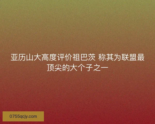 亚历山大高度评价祖巴茨 称其为联盟最顶尖的大个子之一 亚历山大高度评价祖巴茨 称其为联盟最顶尖的大个子之一