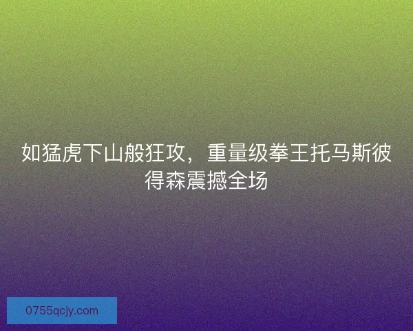 如猛虎下山般狂攻,重量级拳王托马斯彼得森震撼全场 如猛虎下山般狂攻,重量级拳王托马斯彼得森震撼全场